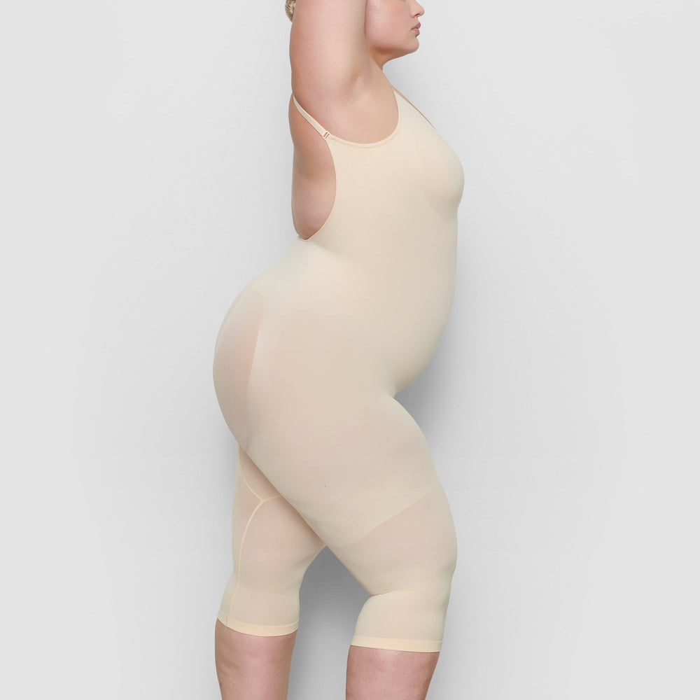 Skims SEAMLESS SCULPT WITH HOSIERY LEG Low Back Bodysuit Bruin | NWF-617850