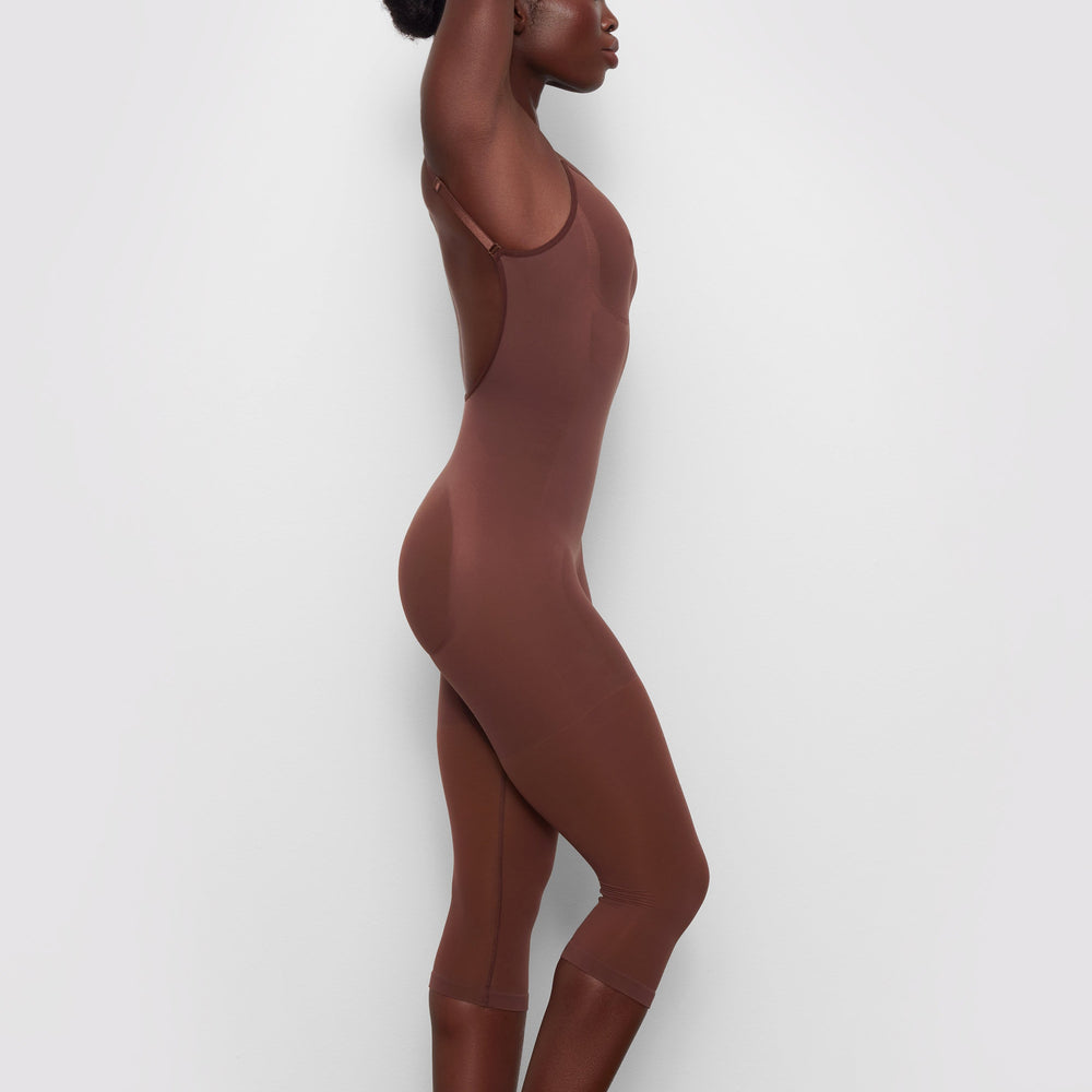 Skims SEAMLESS SCULPT WITH HOSIERY LEG Low Back Bodysuit Chocola | VEU-978142