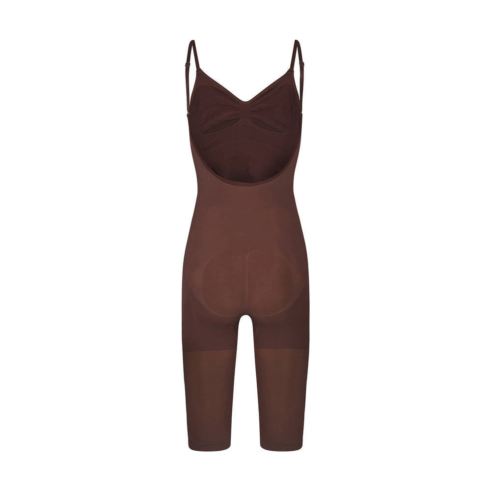Skims SEAMLESS SCULPT WITH HOSIERY LEG Low Back Bodysuit Chocola | VEU-978142