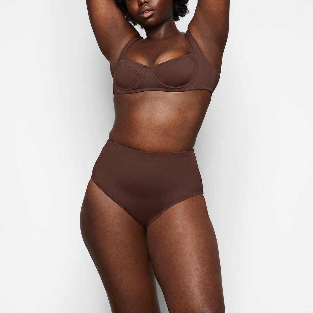 Skims SHAPING SWIM HIGH WAIST BIKINI BOTTOM Two Pieces Chocola | GRE-210456