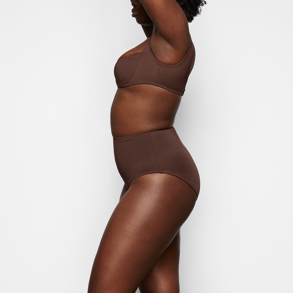 Skims SHAPING SWIM HIGH WAIST BIKINI BOTTOM Two Pieces Chocola | GRE-210456