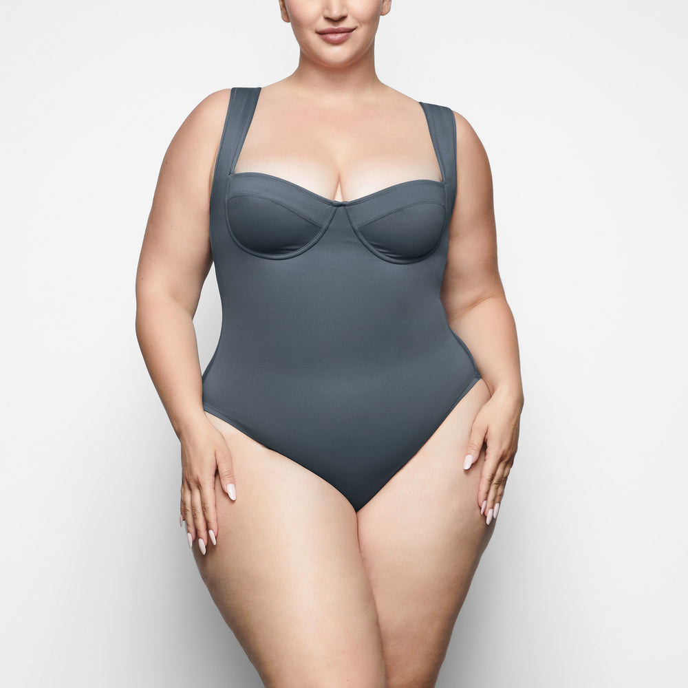 Skims SHAPING SWIM UNDERWIRE One Piece Diepgrijs | ZXC-492503