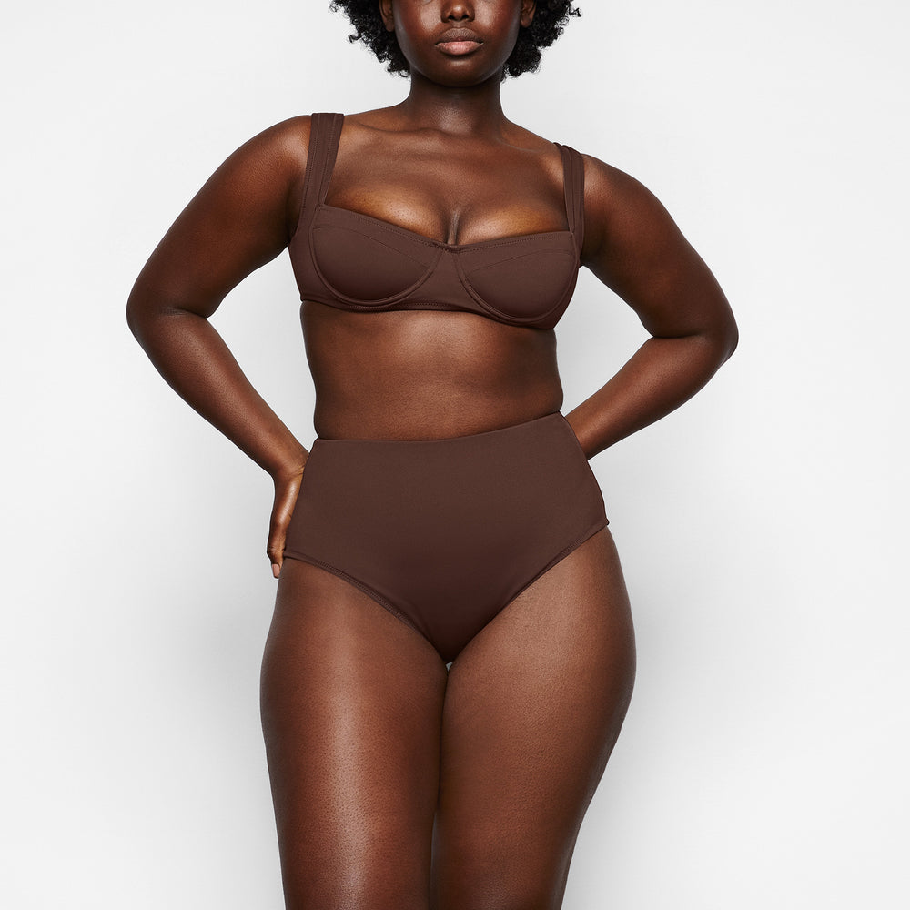 Skims SHAPING SWIM UNLINED UNDERWIRE BIKINI TOP Two Pieces Chocola | POC-185367