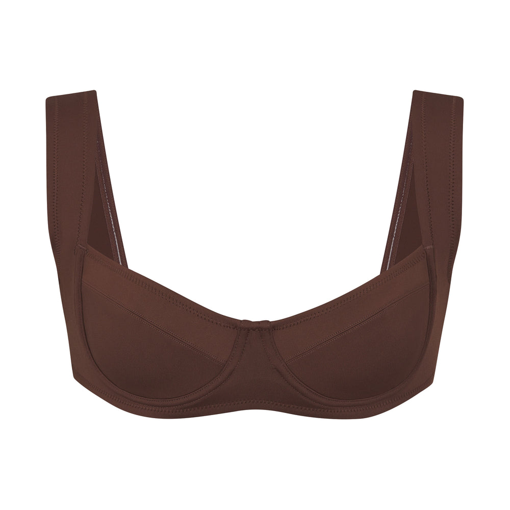 Skims SHAPING SWIM UNLINED UNDERWIRE BIKINI TOP Two Pieces Chocola | POC-185367