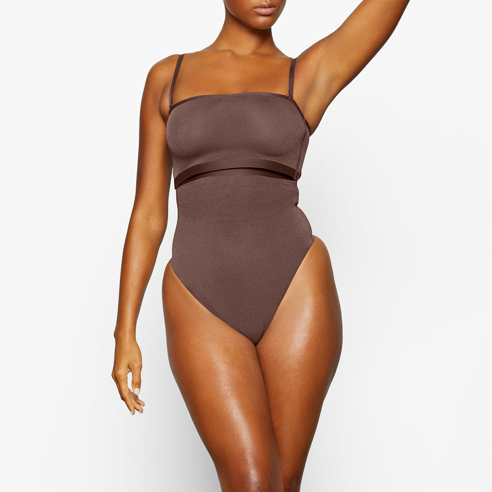 Skims SHEER SCULPT Bandeau Top Chocola | HTV-769185