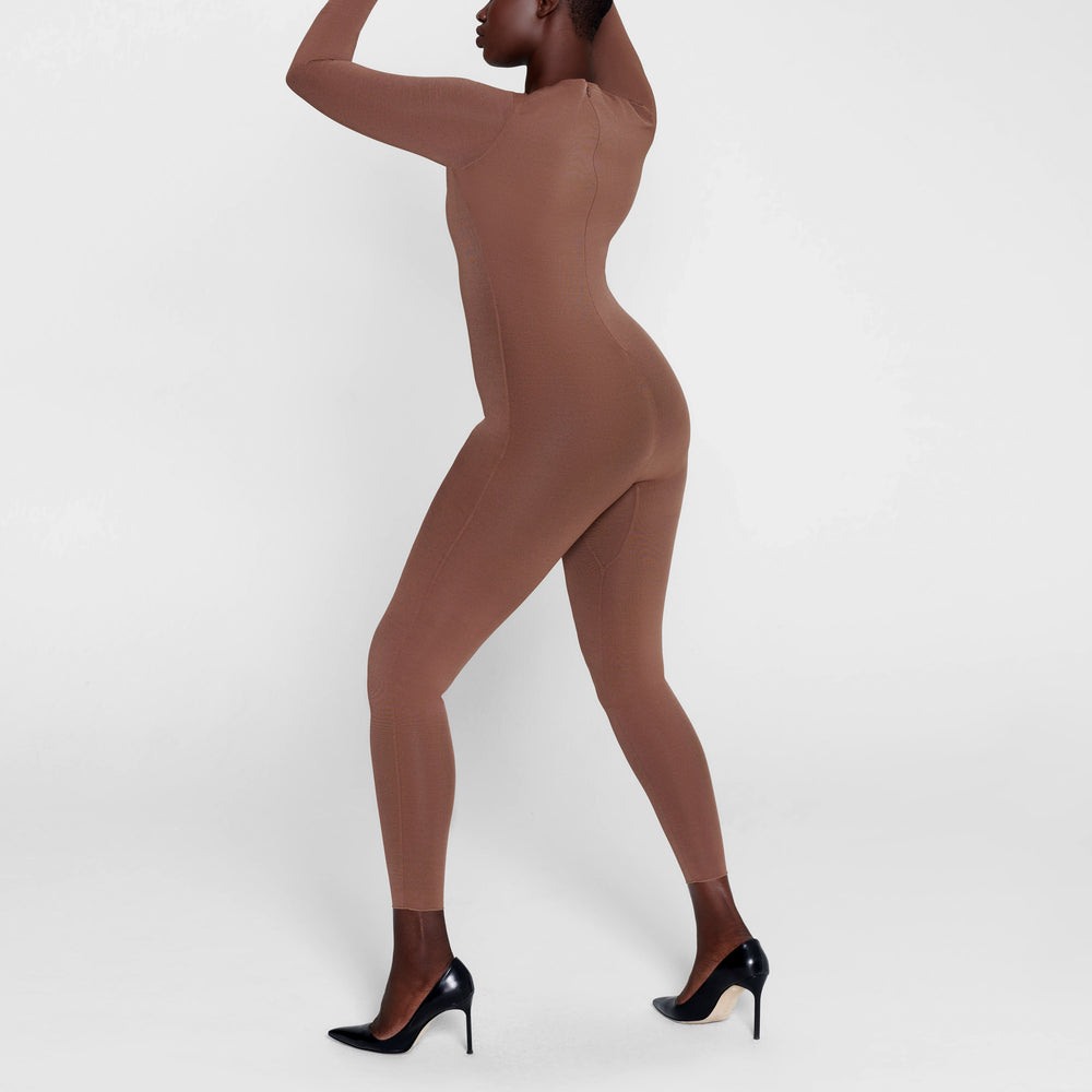 Skims SHEER SCULPT CATSUIT Bodysuit Bruin | NCW-583462