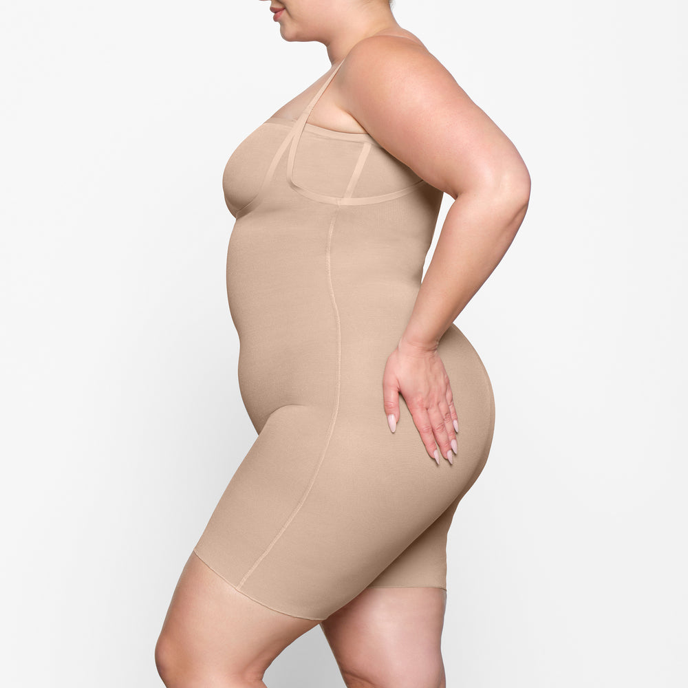 Skims SHEER SCULPT OPEN BUST Bodysuit Beige | LFT-243965