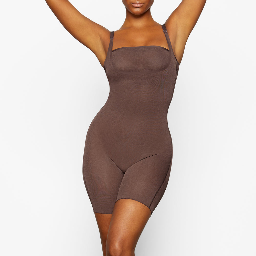 Skims SHEER SCULPT OPEN BUST Bodysuit Chocola | NDV-981076