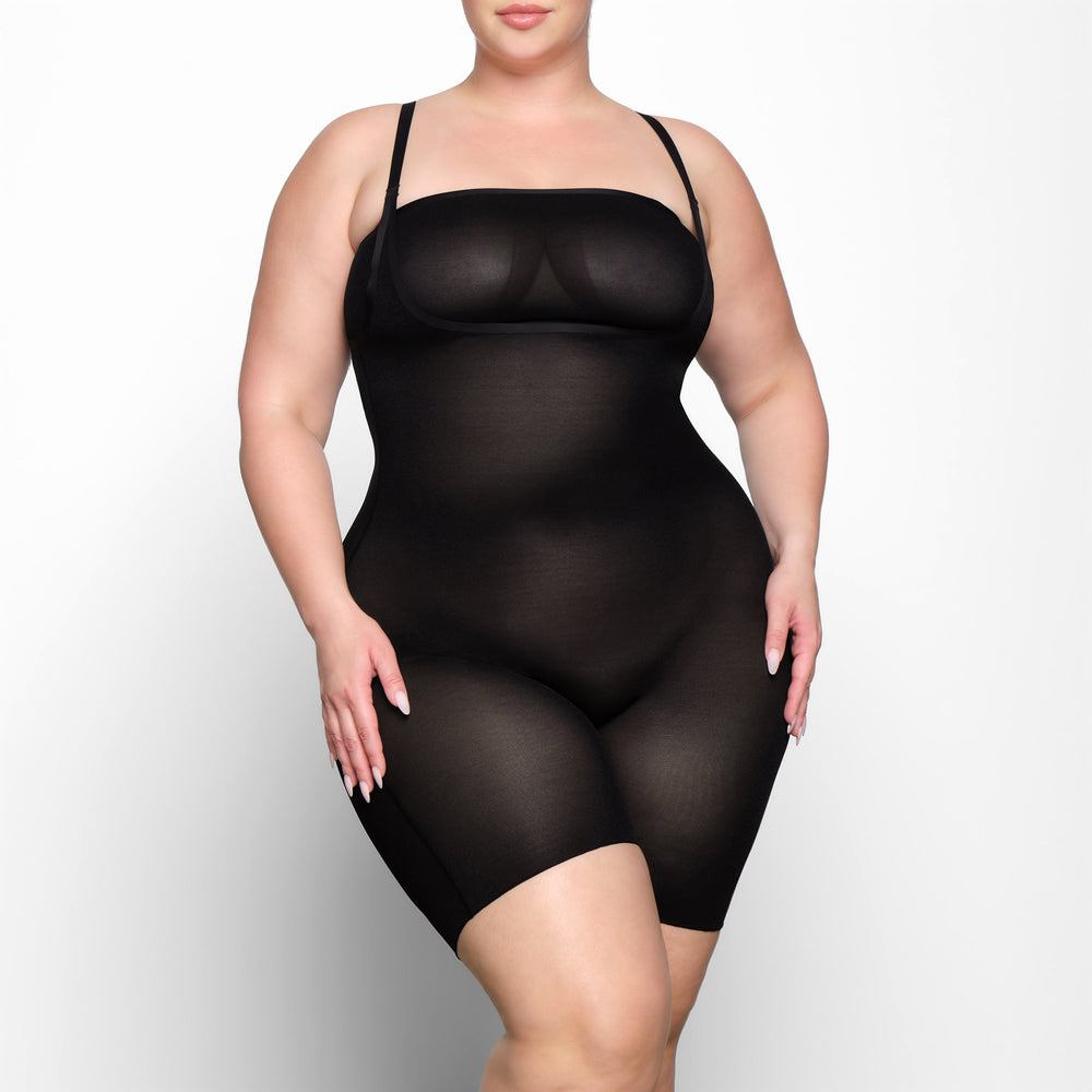 Skims SHEER SCULPT OPEN BUST Bodysuit Zwart | QJY-948530