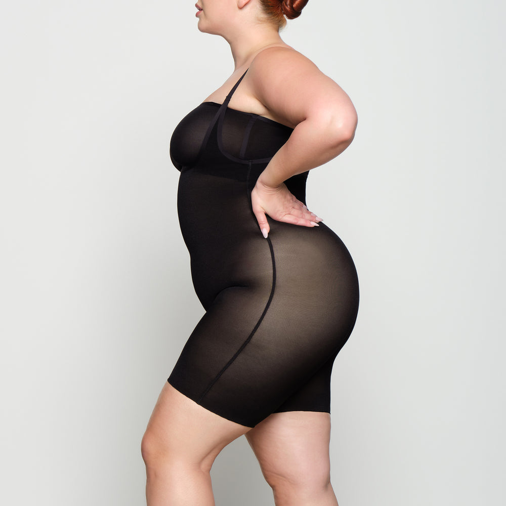 Skims SHEER SCULPT OPEN BUST Bodysuit Zwart | QJY-948530