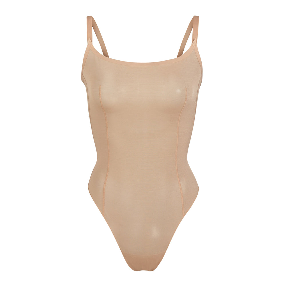 Skims SHEER SCULPT THONG Bodysuit Beige | YMA-369518