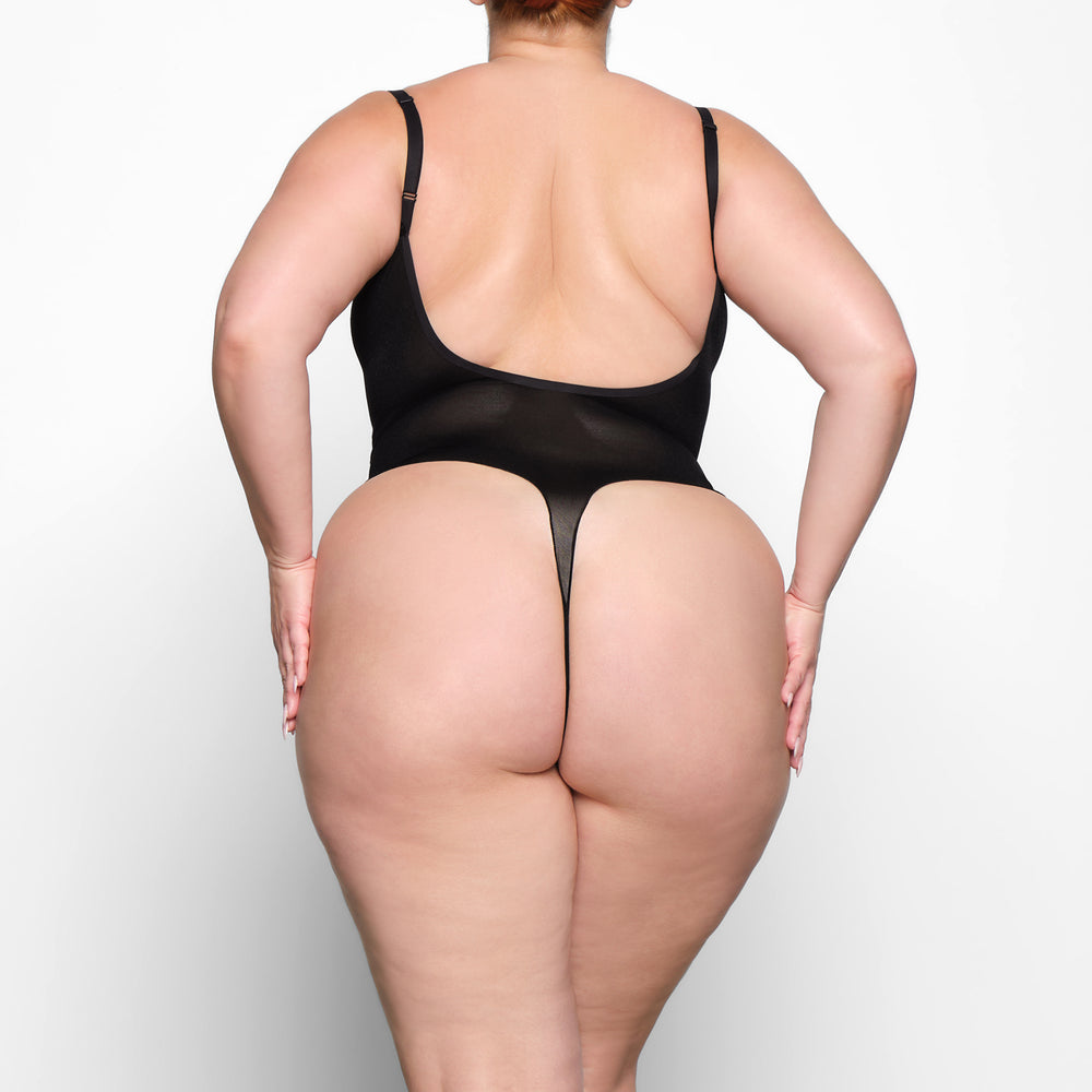 Skims SHEER SCULPT THONG Bodysuit Zwart | LOY-190728