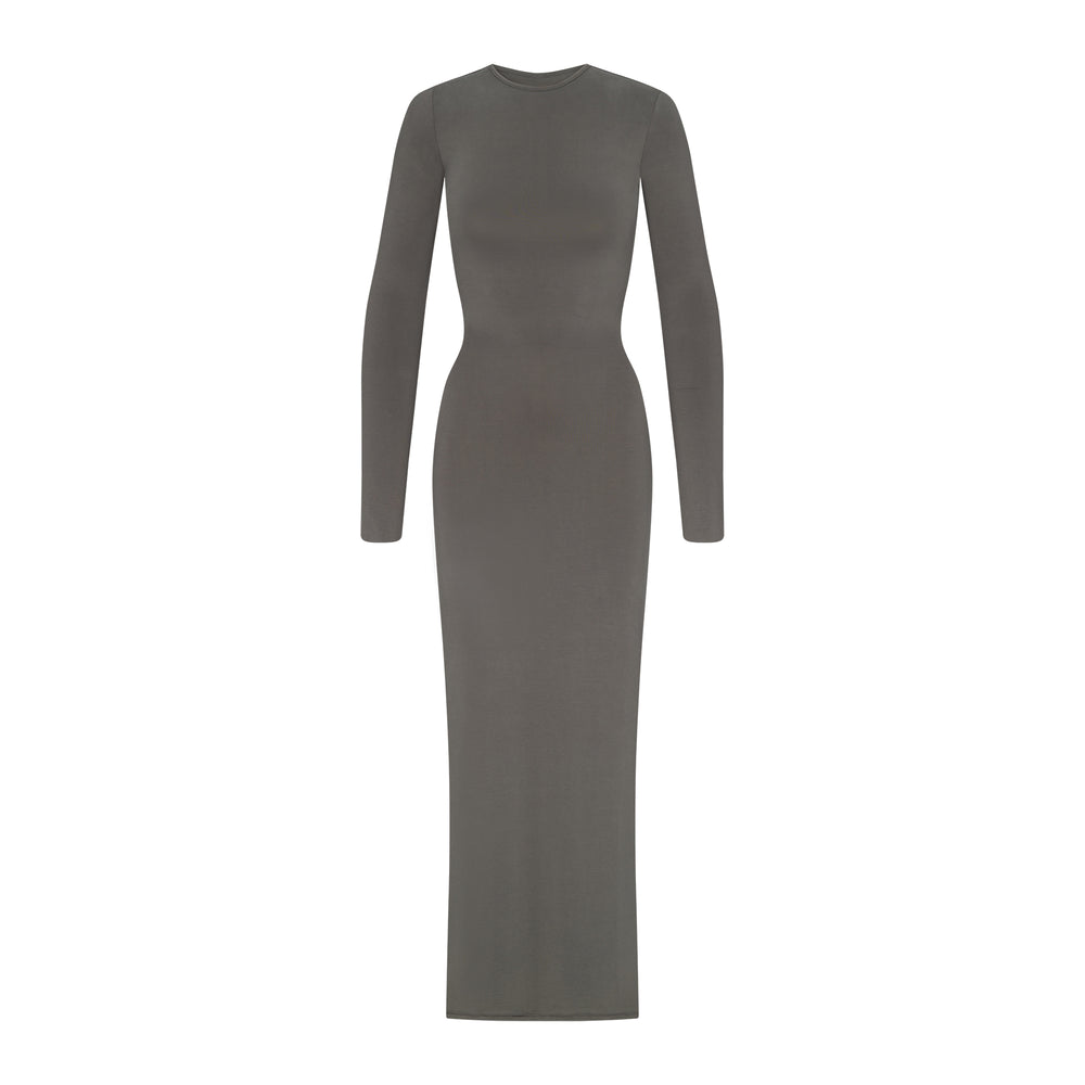Skims SMOOTH LOUNGE CREW NECK LONG SLEEVE Dress Diepgrijs | GXQ-436521