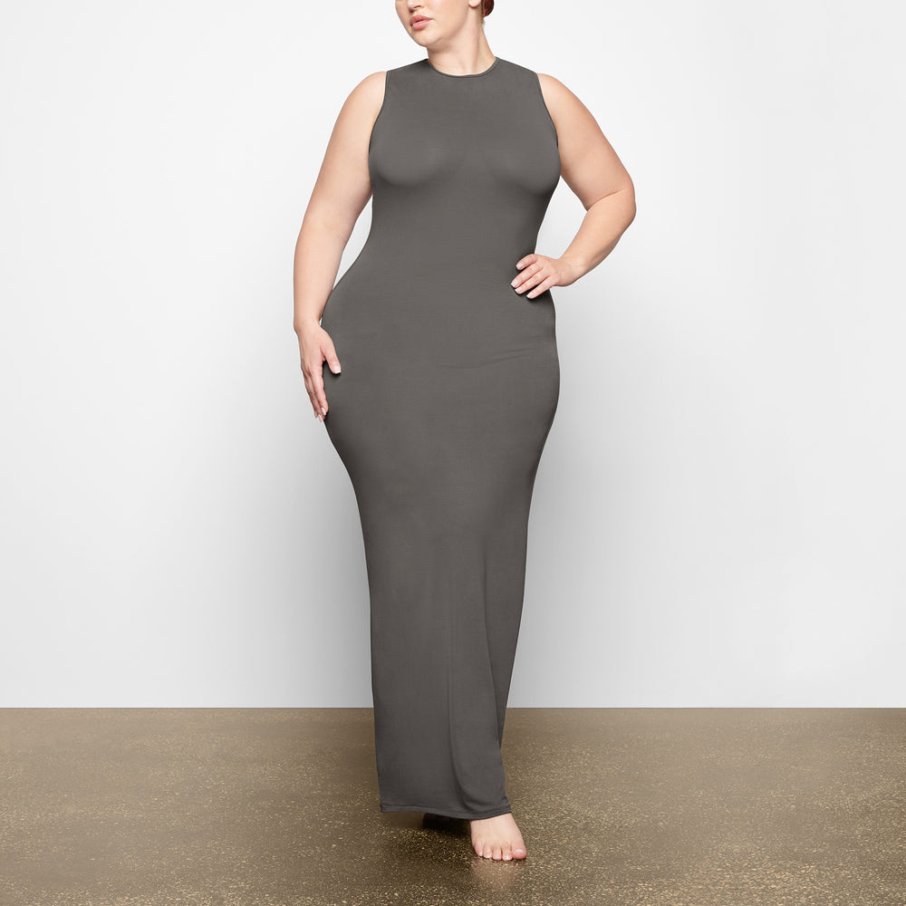 Skims SMOOTH LOUNGE CREW NECK SLEEVELESS Dress Diepgrijs | CJL-621809