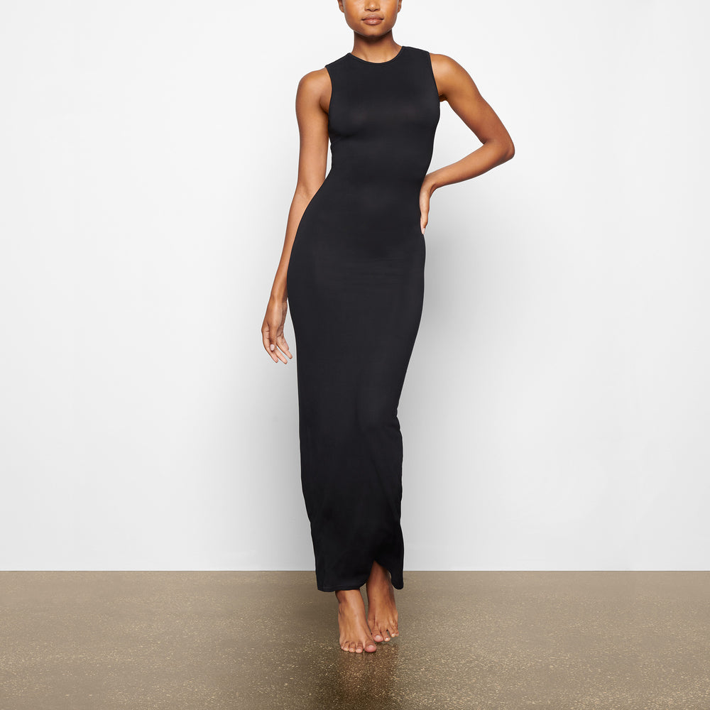 Skims SMOOTH LOUNGE CREW NECK SLEEVELESS Dress Zwart | XMI-630495
