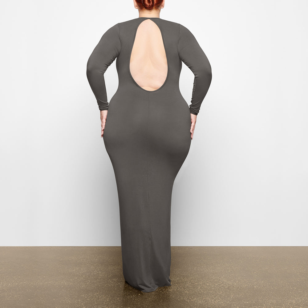 Skims SMOOTH LOUNGE LONG SLEEVE OPEN BACK Dress Diepgrijs | JIM-621597