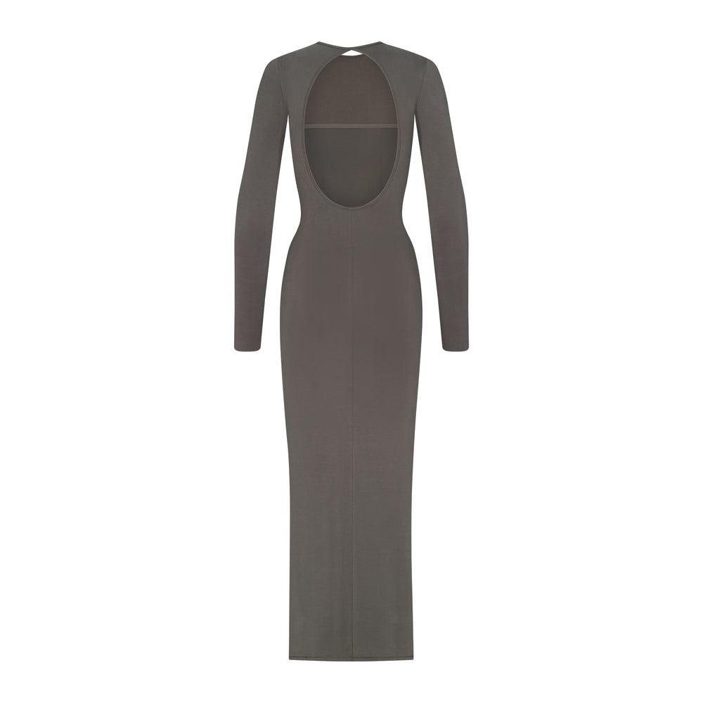 Skims SMOOTH LOUNGE LONG SLEEVE OPEN BACK Dress Diepgrijs | JIM-621597