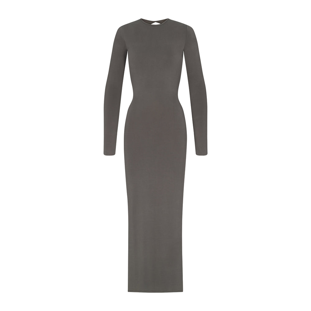Skims SMOOTH LOUNGE LONG SLEEVE OPEN BACK Dress Diepgrijs | JIM-621597