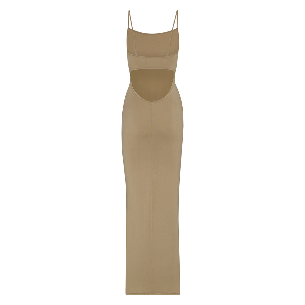Skims SMOOTH LOUNGE LOW BACK CAMI Dress Khaki | JGW-432597