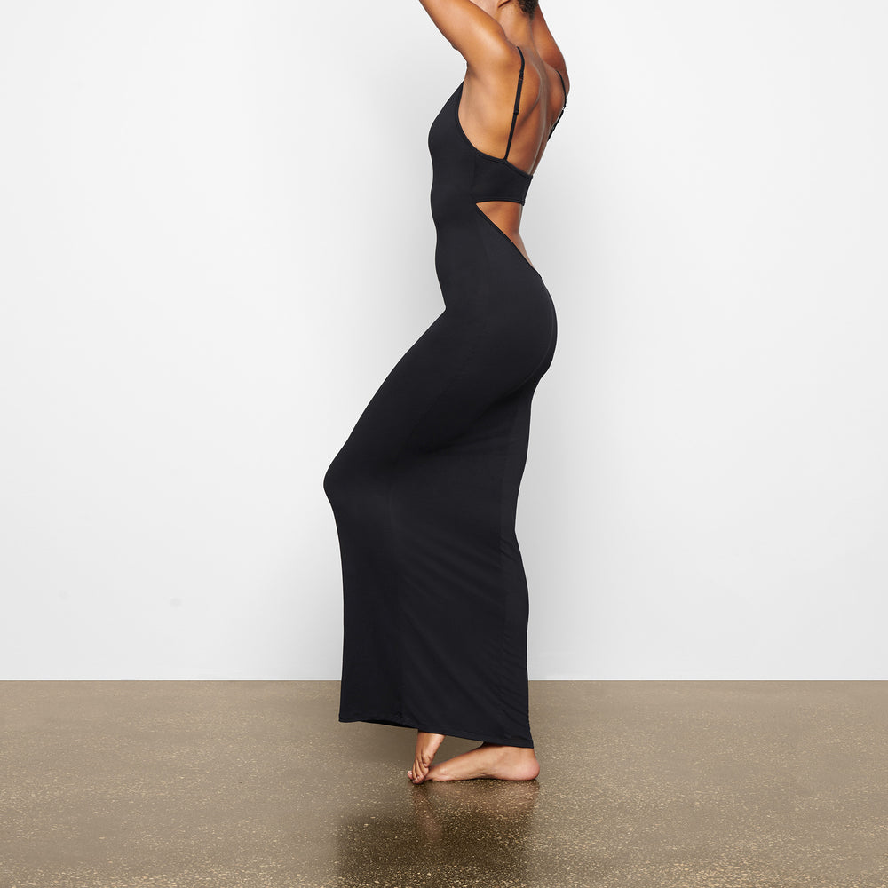 Skims SMOOTH LOUNGE LOW BACK CAMI Dress Zwart | NQP-295716
