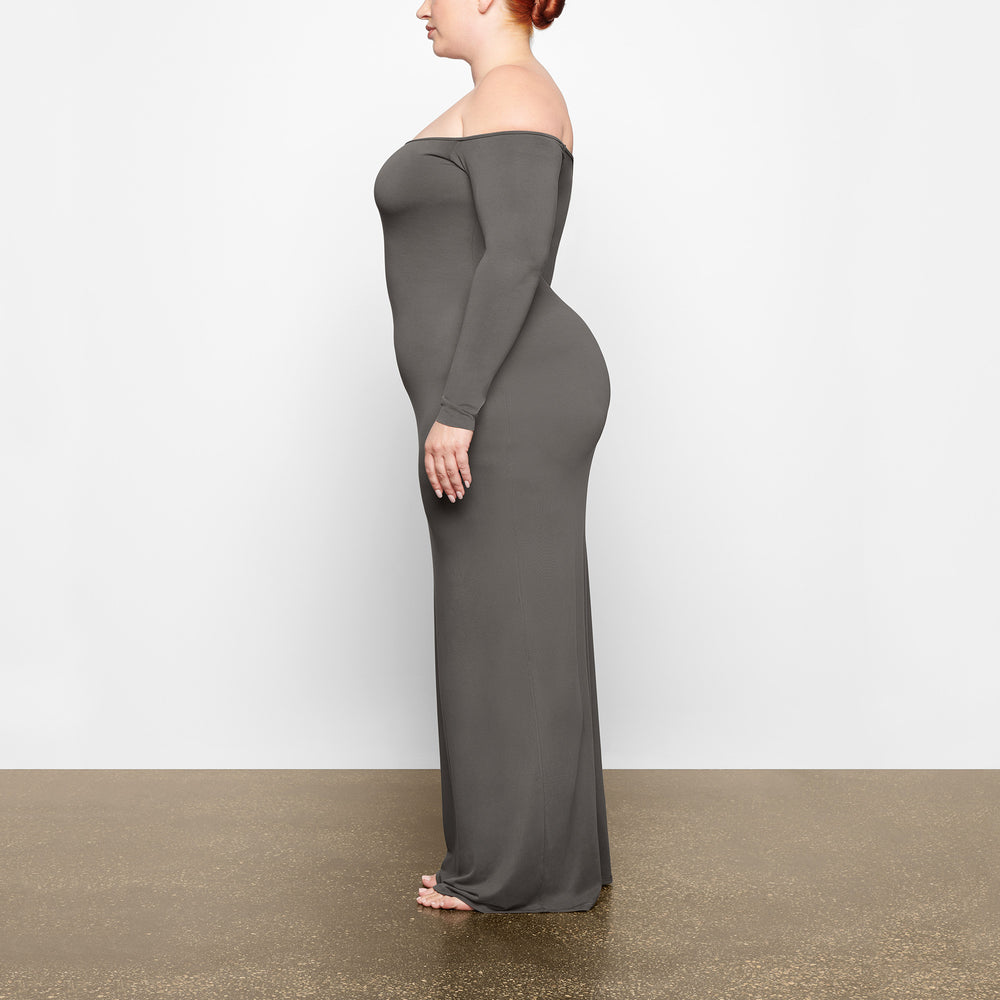 Skims SMOOTH LOUNGE OFF THE SHOULDER Dress Diepgrijs | ZXW-958610