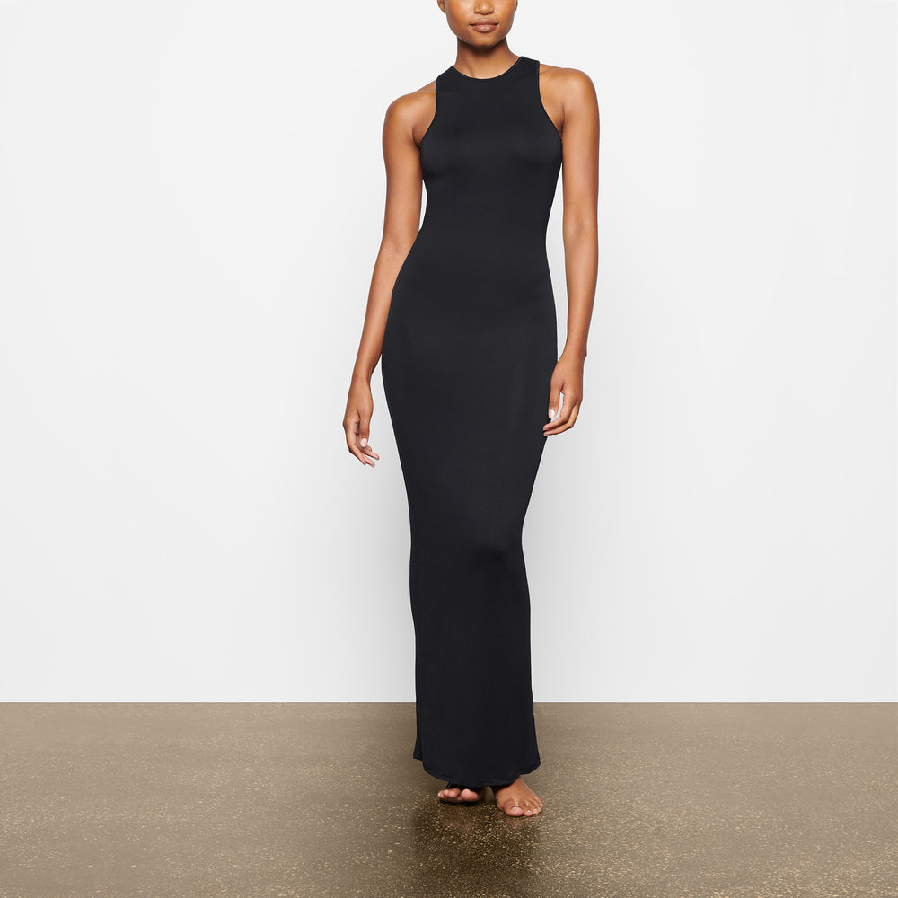 Skims SMOOTH LOUNGE OPEN RACERBACK Dress Zwart | PBY-582936