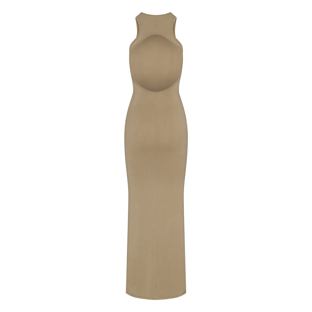 Skims SMOOTH LOUNGE OPEN RACERBACK Dress Khaki | XID-580436