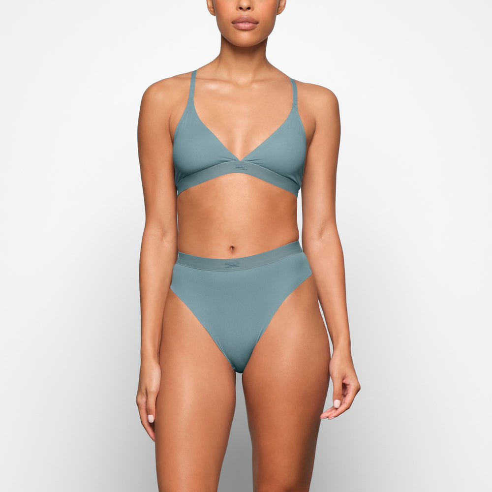 Skims SMOOTH RIB Bikini Blauw | CEJ-375148