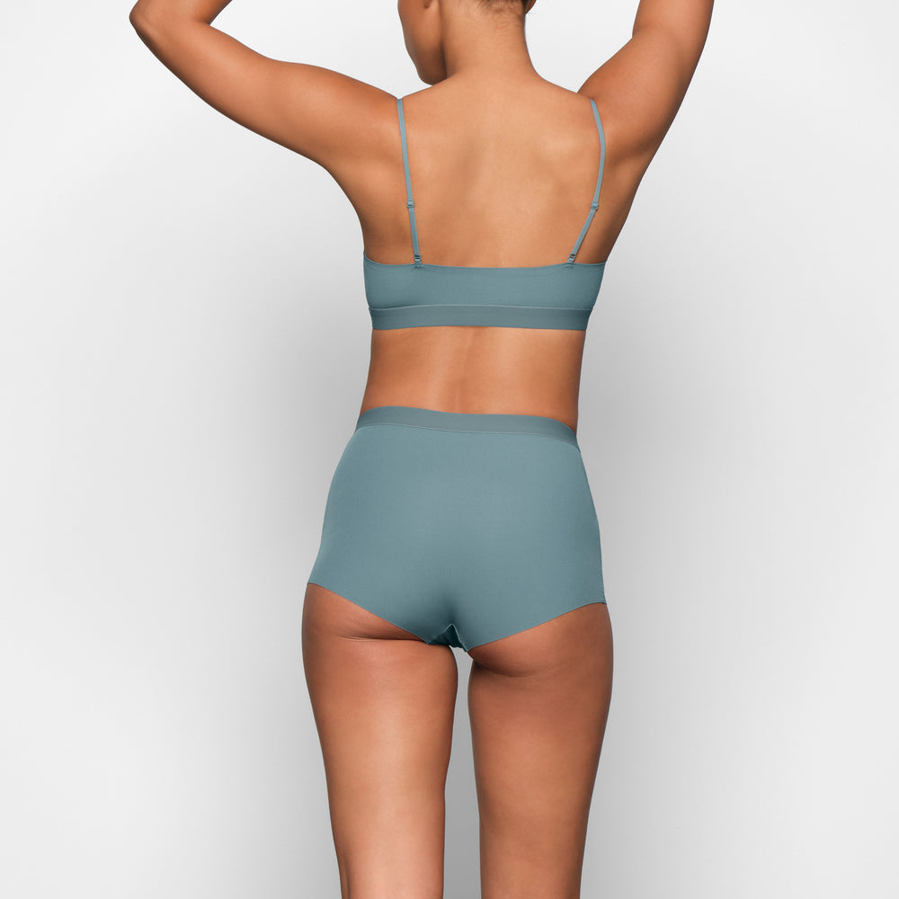 Skims SMOOTH RIB Boy Short Blauw | JEG-458170