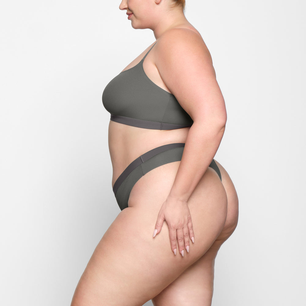 Skims SMOOTH RIB SCOOP NECK Bralette Diepgrijs | QWA-398725