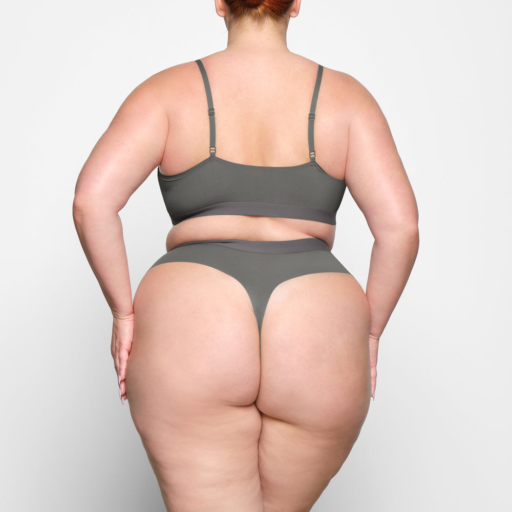Skims SMOOTH RIB SCOOP NECK Bralette Diepgrijs | QWA-398725
