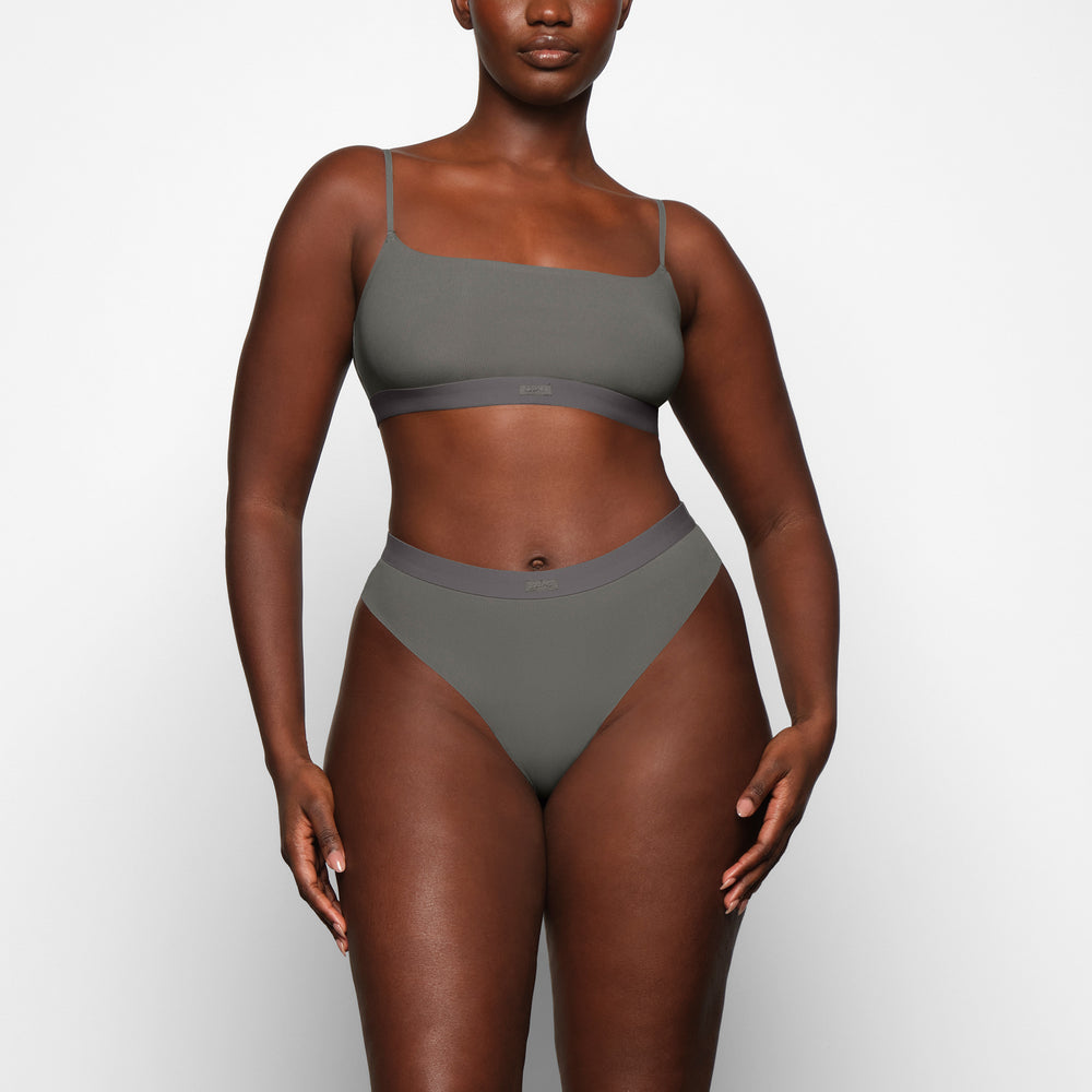 Skims SMOOTH RIB SCOOP NECK Bralette Diepgrijs | QWA-398725