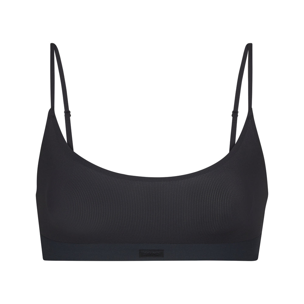 Skims SMOOTH RIB SCOOP NECK Bralette Zwart | JBS-072519