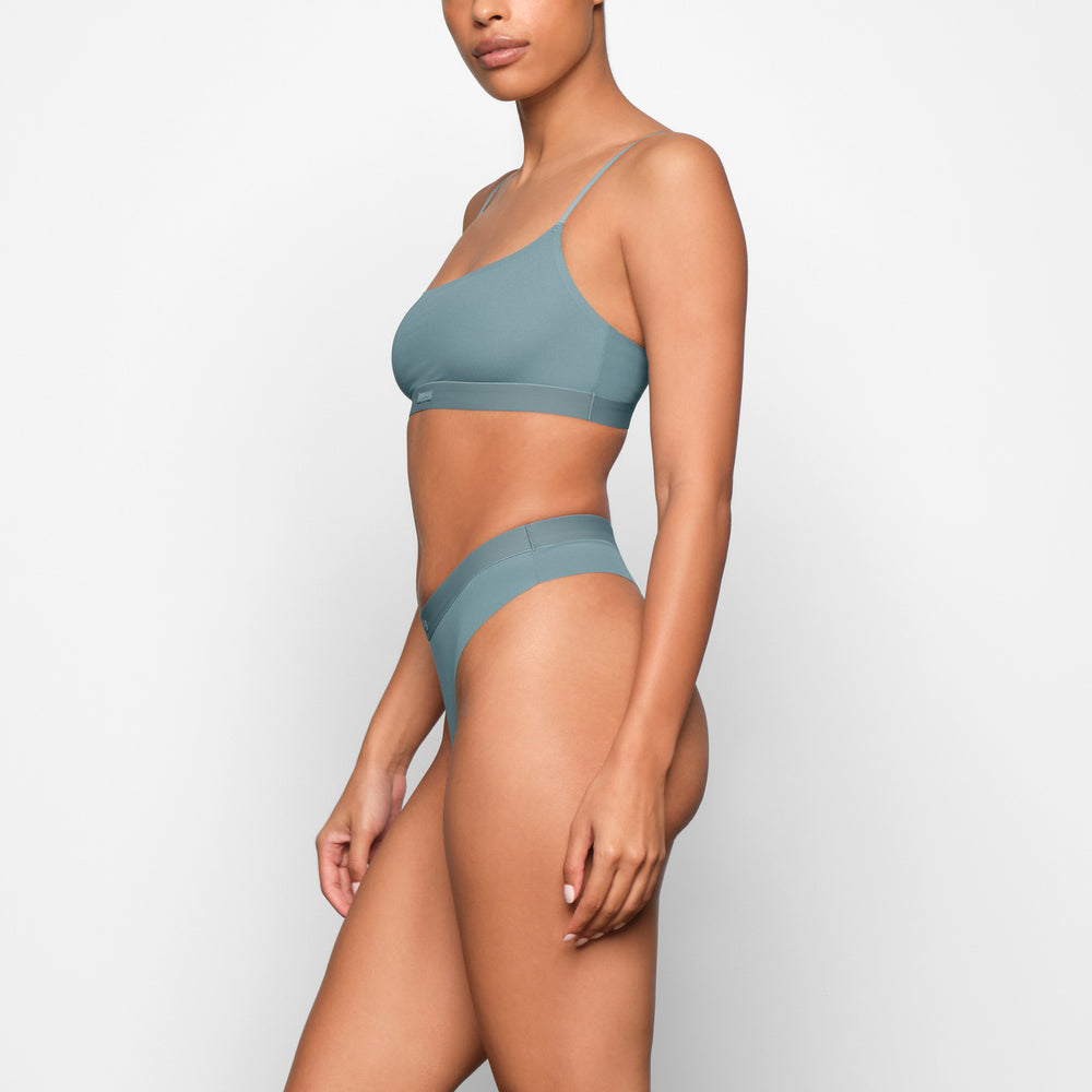 Skims SMOOTH RIB Thong Blauw | IYM-075483