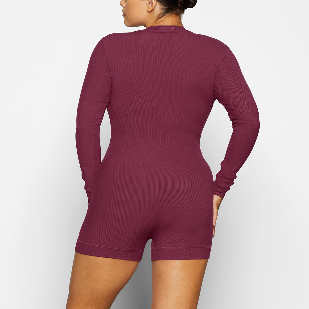 Skims SOFT LOUNGE BUTTON UP HENLEY Onesie Paars | AYR-580127