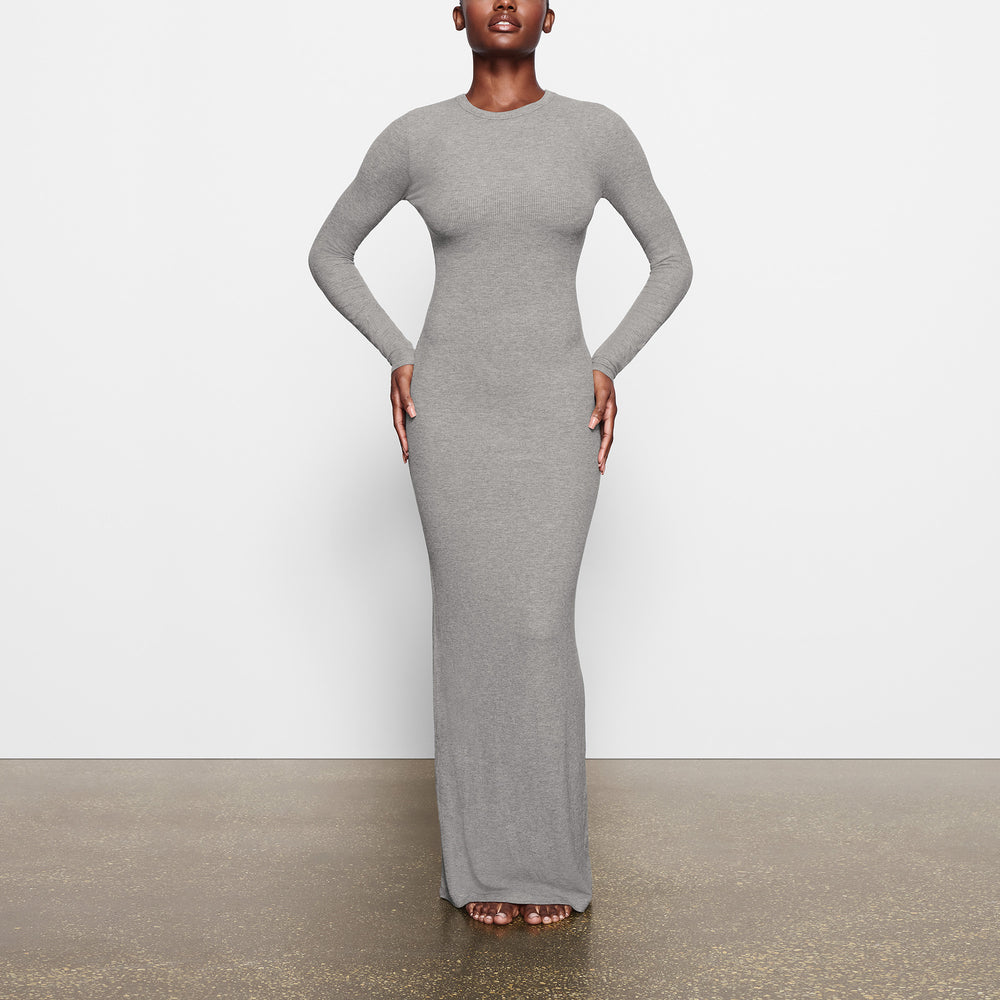 Skims SOFT LOUNGE CREW NECK LONG Dress Grijs | LER-736259