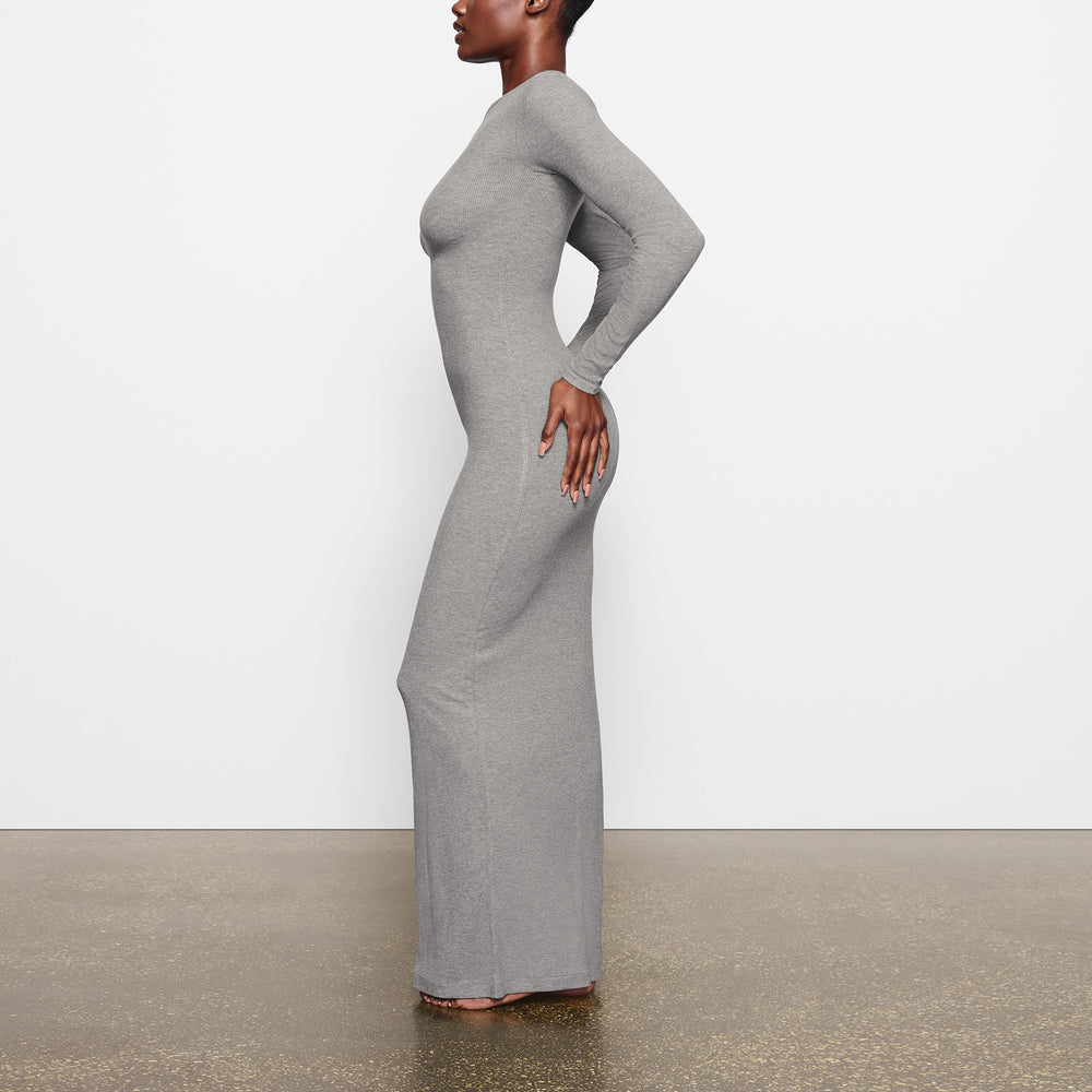 Skims SOFT LOUNGE CREW NECK LONG Dress Grijs | LER-736259