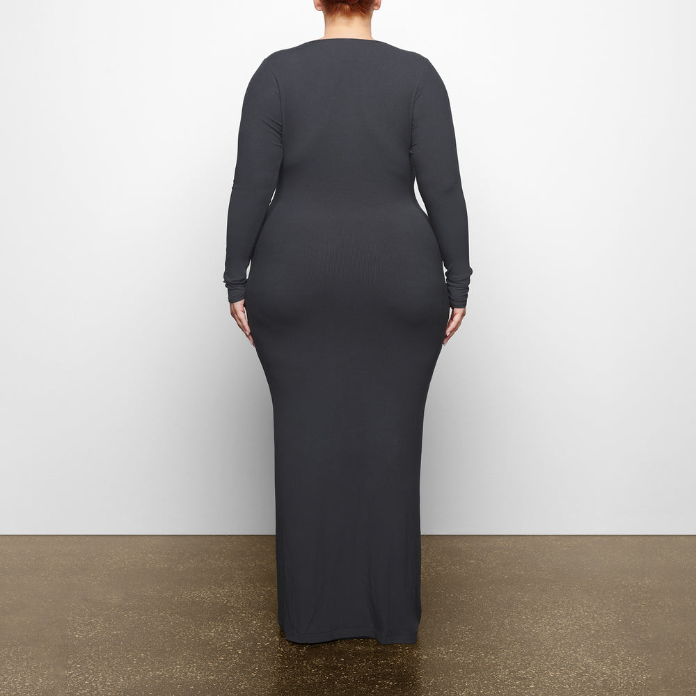 Skims SOFT LOUNGE LONG SLEEVE Dress Diepgrijs | PKY-814957