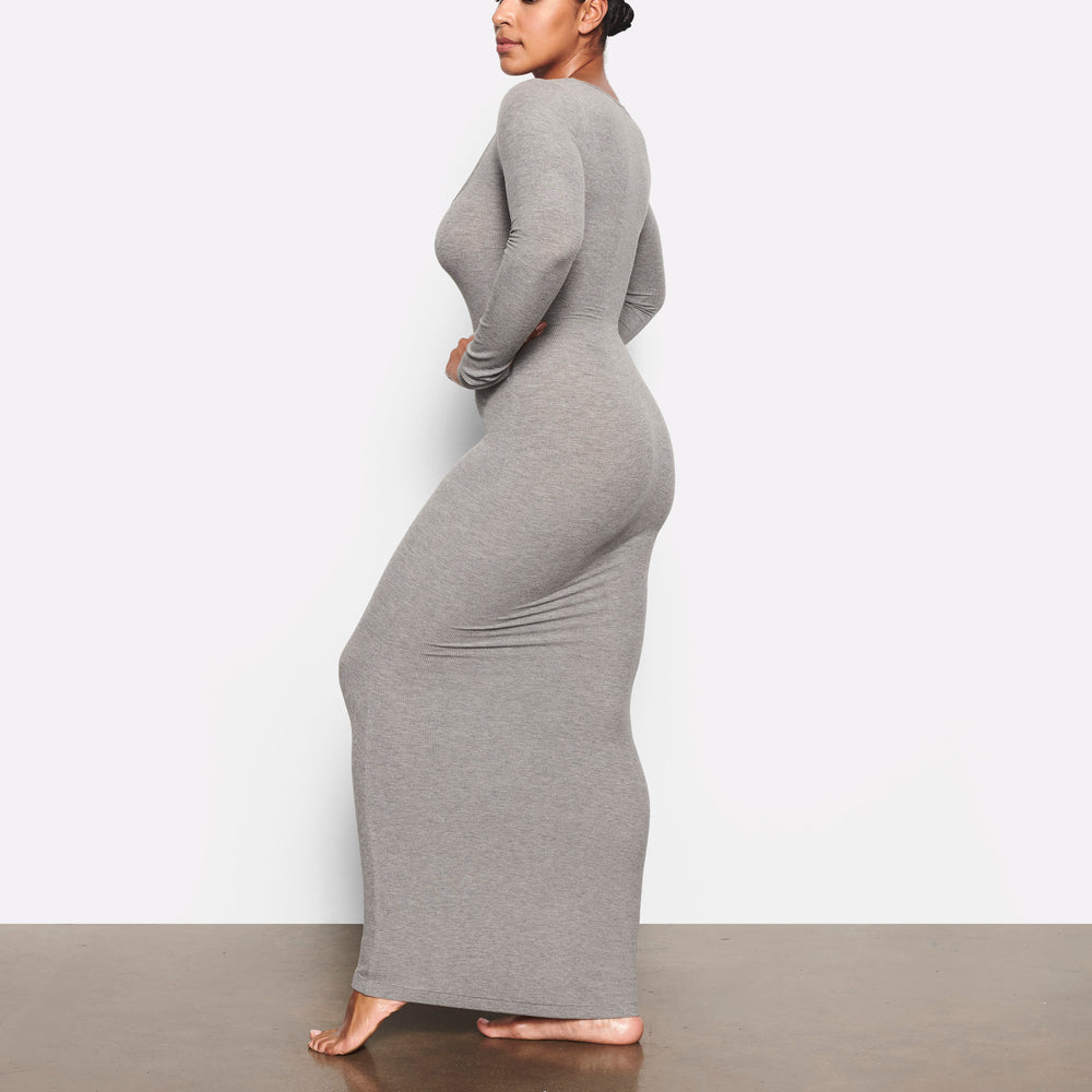 Skims SOFT LOUNGE LONG SLEEVE Dress Grijs | ZQJ-857634