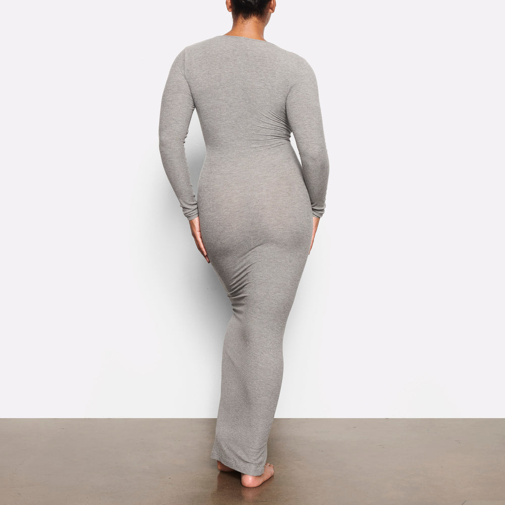 Skims SOFT LOUNGE LONG SLEEVE Dress Grijs | ZQJ-857634