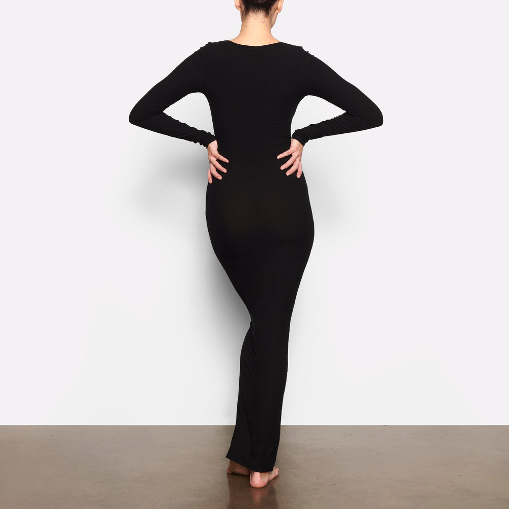 Skims SOFT LOUNGE LONG SLEEVE Dress Zwart | WCO-609172