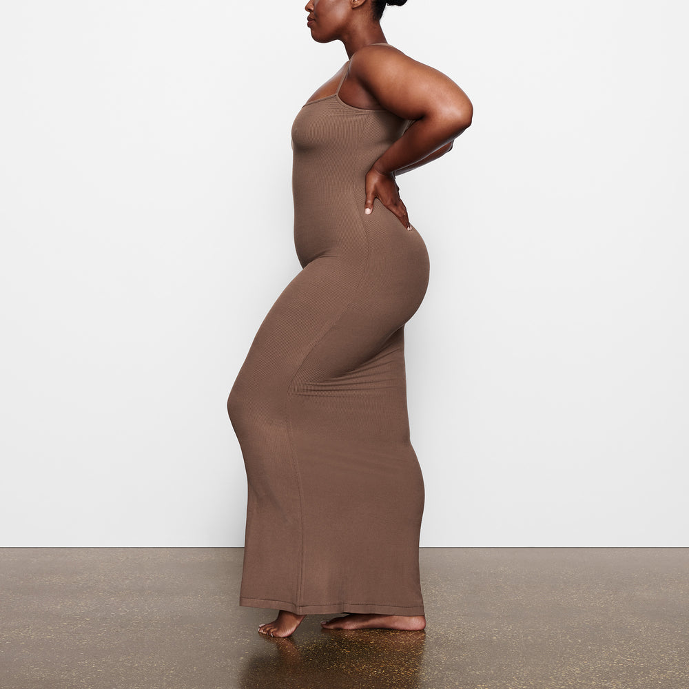 Skims SOFT LOUNGE LONG SLIP Dress Abrikoos | YNP-321974
