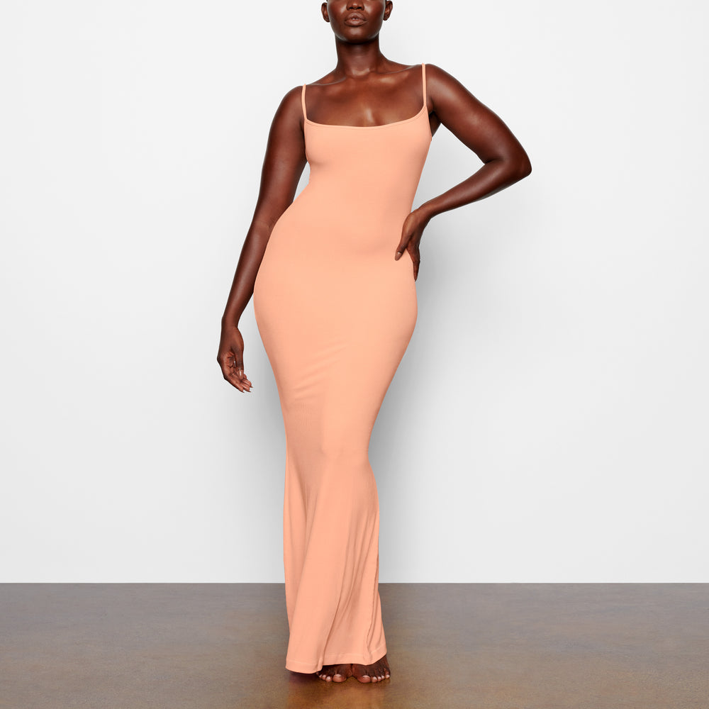 Skims SOFT LOUNGE LONG SLIP Dress Oranje | FGH-389104