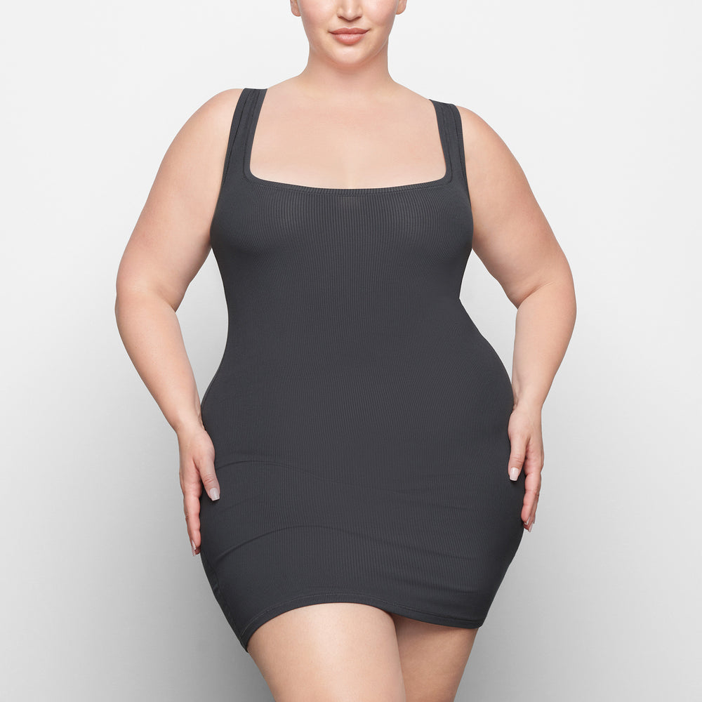 Skims SOFT LOUNGE MINI Dress Diepgrijs | CAU-193702