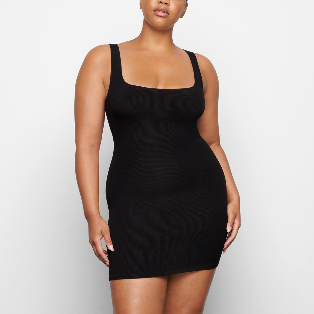 Skims SOFT LOUNGE MINI Dress Zwart | YWZ-357614