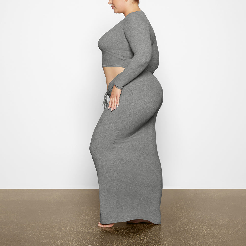 Skims SOFT LOUNGE RUCHED LONG Rok Grijs | KUD-417069