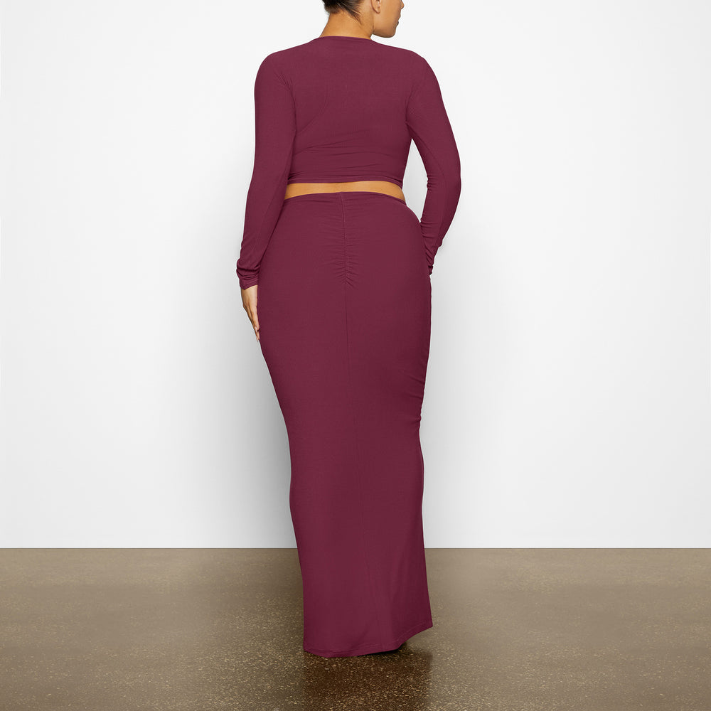 Skims SOFT LOUNGE RUCHED LONG Rok Paars | QSK-846510
