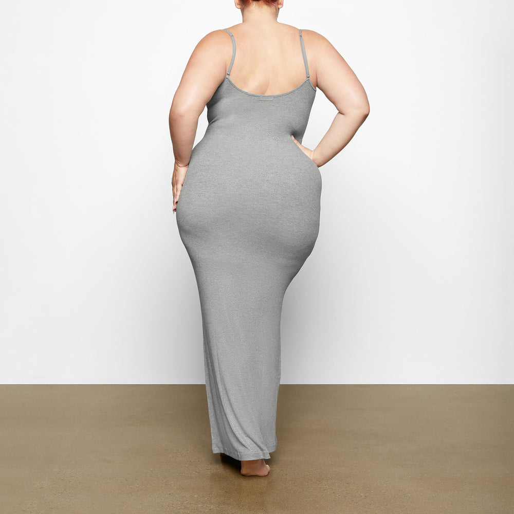 Skims SOFT LOUNGE SHIMMER LONG SLIP Dress Grijs | IHP-476315