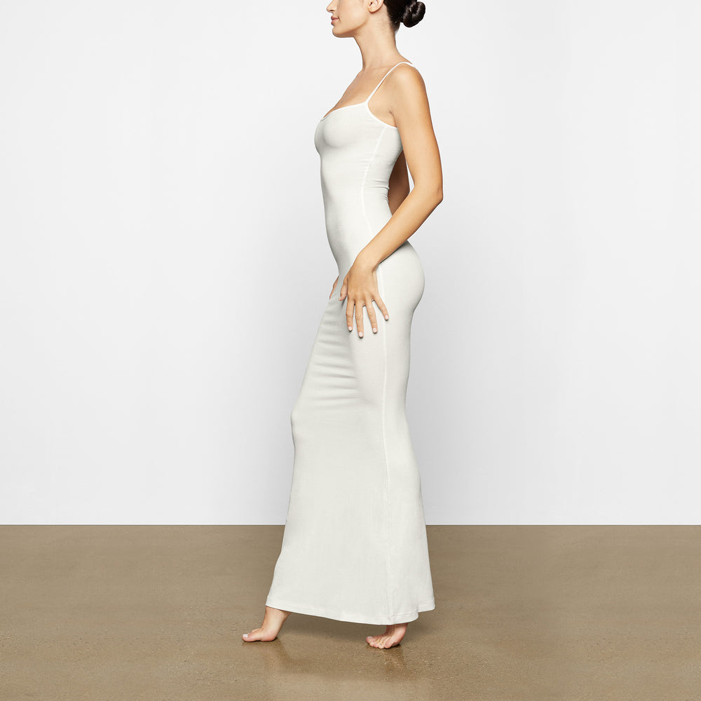 Skims SOFT LOUNGE SHIMMER LONG SLIP Dress Wit | JAS-678052