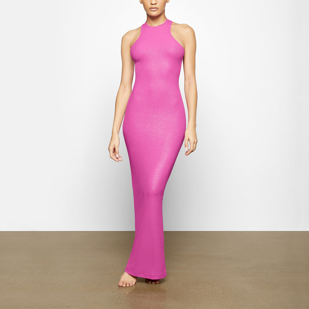 Skims SOFT LOUNGE SHIMMER RACERBACK Dress Fuchsie | UZG-265370